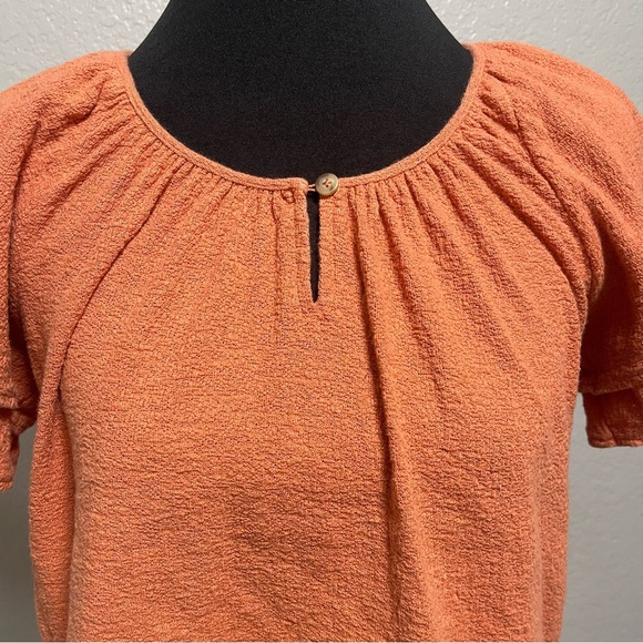 Madewell Texture & Thread Tiered-Sleeve Sweet Dahlia Top Size Small - Picture 3 of 7